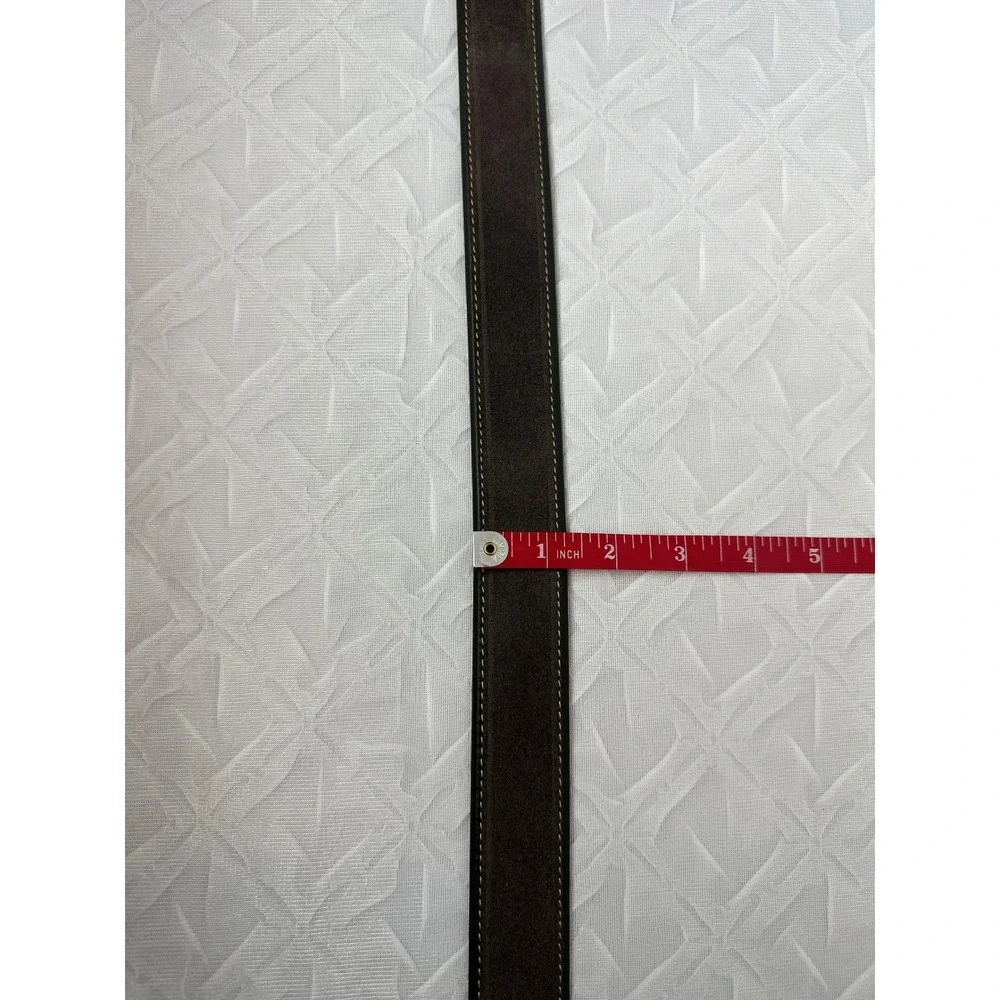 Johnston & Murphy Perfed Gray Suede Belt Size 34 Preppy Classic Office Business